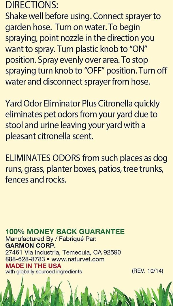 NaturVet Yard Odor Eliminator Plus Citronella -32 oz Hot on Sale