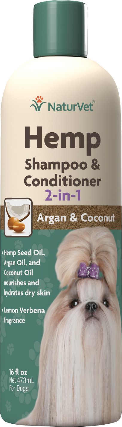 NaturVet Hemp Shampoo & Conditioner 2-in-1 with Argon & Coconut Oil -16 oz Online Hot Sale