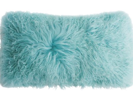 Auskin Luxury Skins Tibetan Sheepskin Cushions Robin Egg For Sale