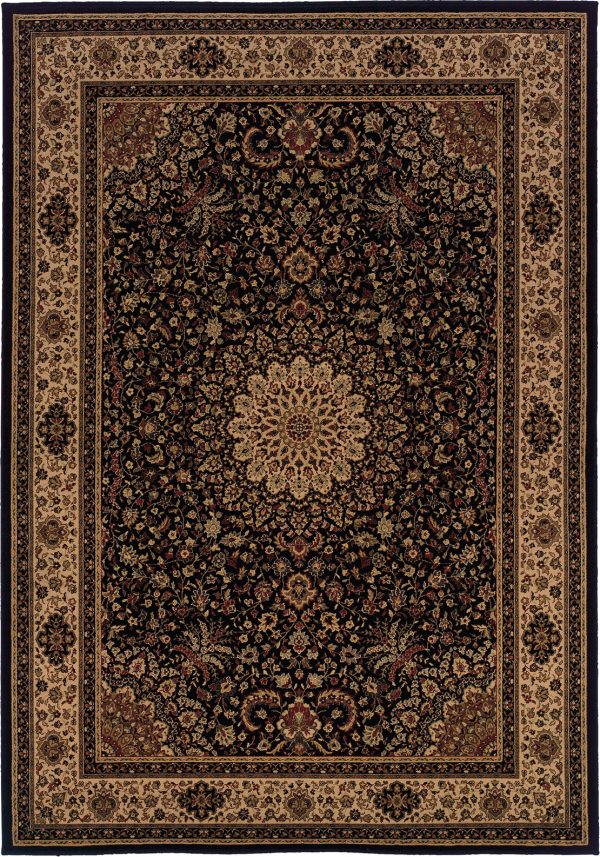 Oriental Weavers Cambridge 195N2 Black Ivory Area Rug Discount