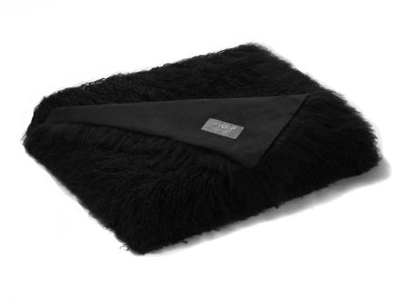 Auskin Luxury Skins Tibetan Sheepskin Throw Black For Cheap