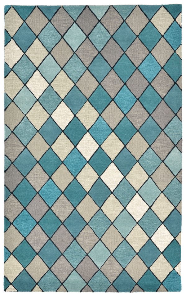 Trans Ocean Seville Diamond Blue Area Rug by Liora Manne For Cheap