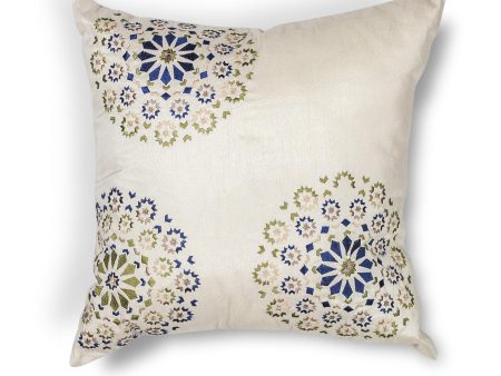 KAS Pillow L205 Ivory Blue Suzani Hot on Sale